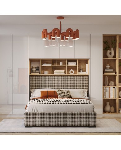Lit pont 140/160/180×200 cm chêne huilé & blanc mat – Ambiance Mobiliandco