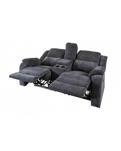 Fauteuil de cinéma 2 places relax textile gris chiné Cannes 2