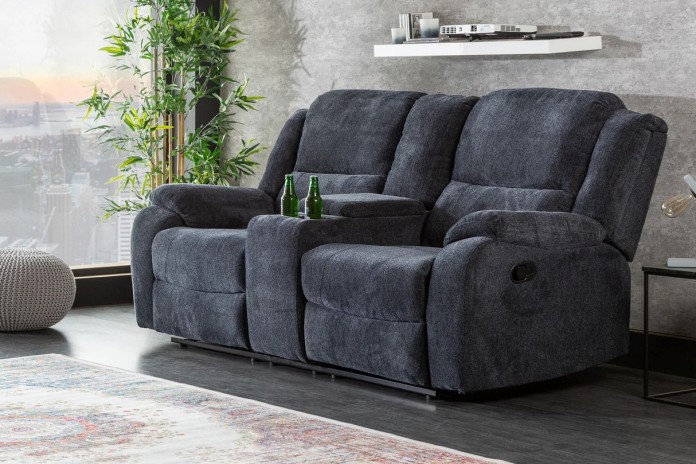Fauteuil de cinéma 2 places relax textile gris chiné Cannes 2