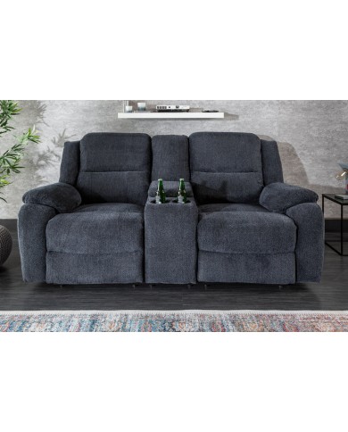 Fauteuil de cinéma 2 places relax textile gris chiné Cannes 2