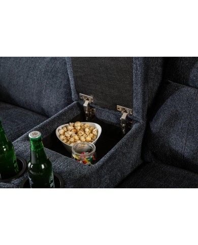 Fauteuil de cinéma 2 places relax textile gris chiné Cannes 2
