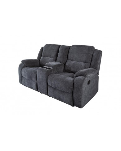 Fauteuil de cinéma 2 places relax textile gris chiné Cannes 2