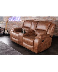 Fauteuil de cinéma 2 places relax cuir écologique marron antique Cannes 2