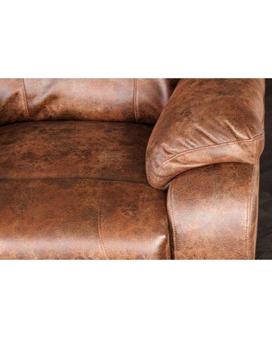 Fauteuil de cinéma 2 places relax cuir écologique marron antique Cannes 2