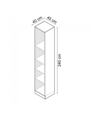 Bibliothèque ouverte avec 5 étagères 45 cm blanc mat Ambiance