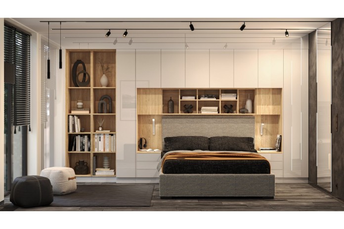 Bibliothèque ouverte avec 5 étagères 45 cm blanc mat Ambiance