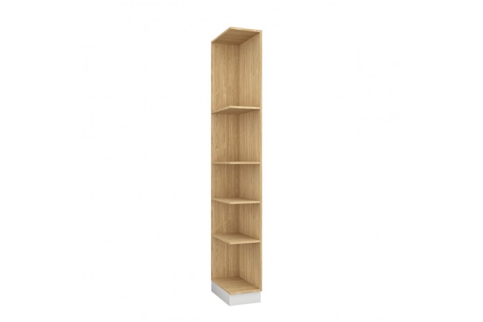 Bibliothèque latérale gauche ouverte avec 5 étagères 30 cm blanc mat Ambiance