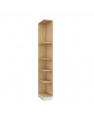Bibliothèque latérale gauche ouverte avec 5 étagères 30 cm blanc mat Ambiance