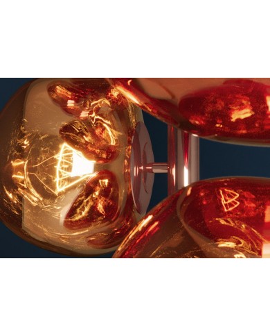 Lampadaire Design 7 Globes SOLENA Acier Doré & Verre 170 cm