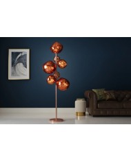 Lampadaire Design 7 Globes SOLENA Acier Doré & Verre 170 cm