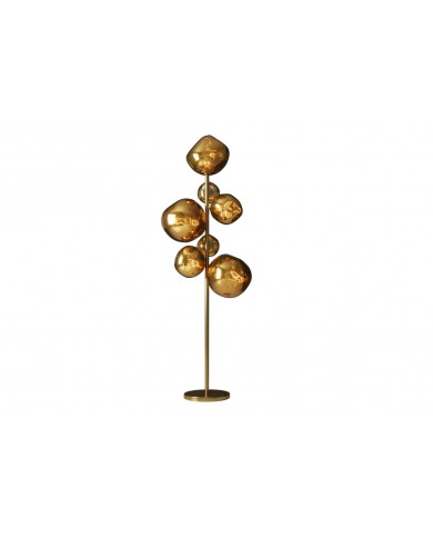 Lampadaire Design 7 Globes SOLENA Acier Doré & Verre 170cm