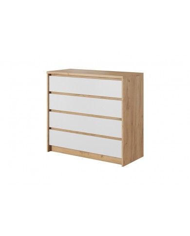 CHAMBRE COMPLÈTE LEXO Lit 160 + sommier + 2 tables de nuit intégrées + Armoire xxl+ Commode