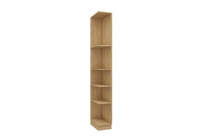 Bibliothèque latérale gauche ouverte avec 5 étagères 30 cm chêne huilé Ambiance