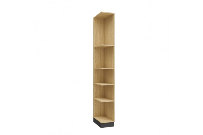Bibliothèque latérale gauche ouverte avec 5 étagères 30 cm gris graphite Ambiance