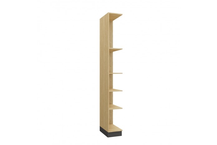 Bibliothèque latérale droite ouverte avec 5 étagères 30 cm gris graphite Ambiance