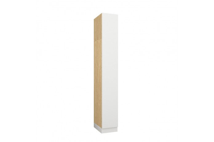 Armoire avec une porte et double penderie 35 cm blanc mat Ambiance