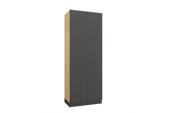 Armoire penderie et étagères avec tiroirs 90 cm gris graphite Ambiance