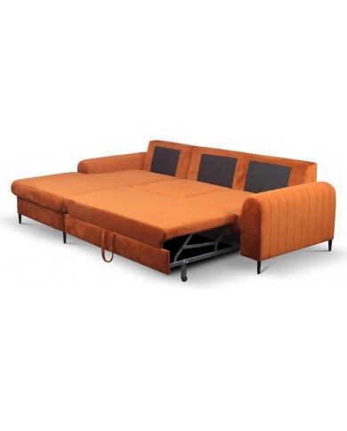 Canapé d’Angle Monte-Carlo Rouille | Convertible & Chic XXL