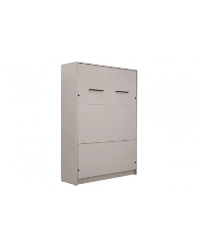 Armoire lit escamotable relevable vertical avec bureau intégré 120x200 cm taupe DELUXE