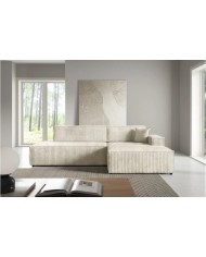 Canapé d'Angle Convertible ADELIO | Style Japandi & Coffre Intégré