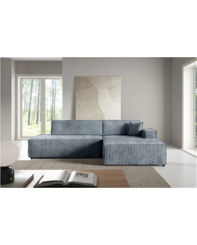 Canapé d'Angle Convertible ADELIO | Style Japandi & Coffre Intégré