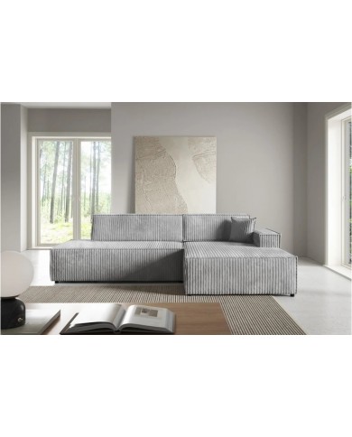 Canapé d'Angle Convertible ADELIO | Style Japandi & Coffre Intégré